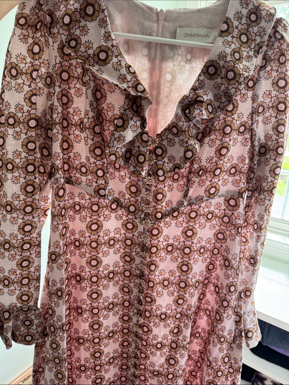 Zimmermann Floral Ruffle Midi Dress